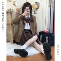 (Tokyo year old) original design JK three-grain buckle suit brown tea tea 2021 spring casual coat