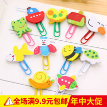Cartoon animal wooden paper clip painted cute animal pin clip bookmark student prize small gift