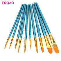 10Pcs Round Pointed Acrylic Watercolor Tip Nylon Hair Artist