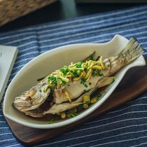 Fish plate household new creative rectangular fish plate Jingdezhen ceramic bone china deep fish plate microwave oven