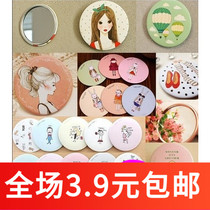 L103 Cute portable small mirror makeup mirror portable mirror Cartoon round beauty mirror