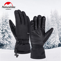 NH outdoor down gloves soft shell men and women warm in autumn and winter thick non-slip waterproof and windproof riding ski gloves