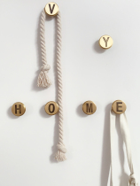 Original brass adhesive hook 26 English letters Nordic ins creative coat hook porch hook metal decoration