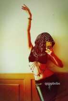 Dark black wind tribal fusion belly dance Massuit with neck hat oversized cap men and women