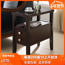 Simple modern sofa side cabinet locker living room small coffee table corner side table American bedside table small solid wood side few
