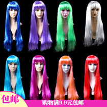 150g Halloween Cosplay wig ancient dress Non-mainstream makeup Ball wig 75CM long hair straight hair