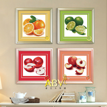 ABV Cross embroidered precision printed fruit apple orange peaches auspicious fruits and fruits safe and frugecy