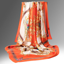 Silk scarf large square womens spring and summer mulberry silk scarf Hangzhou silk autumn and winter thin section sunscreen all-match shawl