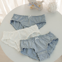 Japanese girl breathable thin underwear female summer new ice silk waist sweet bow bottom shorts breifs