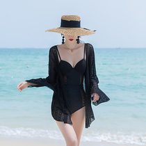 One-piece swimsuit female summer 2021 new sexy blouse Korean ins covering belly thin gathering sling fairy fashion