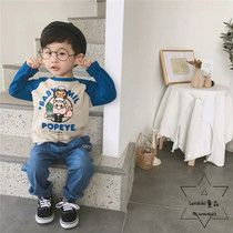 Lanikiki Spring Autumn New Men And Women Baby Cartoon Monkey Printed Sailor Long Sleeve Pure Cotton T Spot