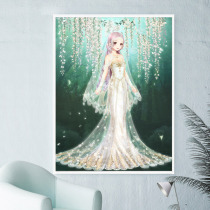 2021 new cross stitch printing edge set this raw girl line embroidered new minimalist modern living room small bedroom