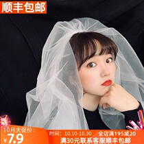 New veil headgear trembles with net red veil photo selfie prop headwear wedding veil accessories