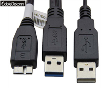 Micro B USB3 0 mobile hard disk data cable Western Digital Seagate Toshiba Hitachi with auxiliary power supply power cord