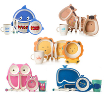 Export to the United States COECO bamboo fiber childrens tableware plate Baby auxiliary food bowl spoon set Kindergarten meal bowl
