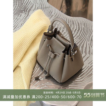 LADYFOX new 2022 cow leather bucket bag soft hand girl genuine leather spring summer small bag bag single shoulder inclined satchel 100 lap