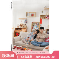 Humbling Little Red Book Peach Bud Couple) Original Chongming Tub Xi Calligraphy Day Department Paper Towel Box Canvas Bag Hug Pillow Wedding House