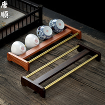 Solid wood black sandalwood pear kung fu tea cup frame for tea cup frame household tea ceremony accessories