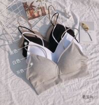 Beauty Back Underwear Womens Vertical Striped Cotton No Marks fine shoulder strap Meal back lingerie Breasted Little Vest Wrapped in chest Summer thin