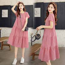 Maternity dress summer fashion hot mom thin section 2021 summer fashion style Western style loose skirt Third trimester summer