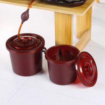 Factory direct plastic tea slag barrel thickened with lid with filter layer round drainage tea bucket tea trash can