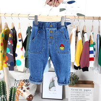  Mens and womens childrens pants Spring and Autumn 2021 Western style fashion childrens loose outer wear stretch jeans childrens trousers