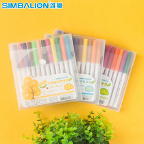 Male Lion Triangle Slim Branch Color Pen Water Color Pen 12 Color 24 Color 36 Color Suit Kindergarten Children Fill Color Graffiti Brush Watercolor Pen Professional Fine Art Painting Students Painting Pen With Hand-painted Drawing