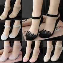 Socks womens socks Crystal card stockings lace invisible socks boat Socks womens stockings