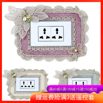 Type 118 cloth art switch protective sleeve switch patch wall sticking idea living-room bedroom lamp wall socket decoration sticker