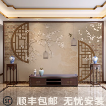 8d TV background wall wallpaper simple modern Chinese decoration living room bedroom 3d wall cloth 5d three-dimensional bump mural