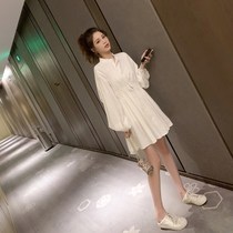 Spring new net red loot in the middle of a long style shirt nepotism female sentresses Nets cashies slim and light cooked wines