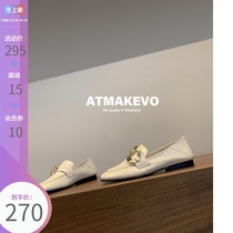 (Lu Xiaobu) Lafu shoes women summer 2021 new spring and autumn English style a pedal leather square buckle flat shoes