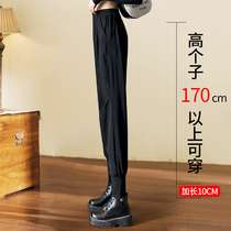 2022 Harlan high waist lengthened western dress pants female high subspring and autumn thin underpants Casual Western Pants THIN SUMMER BLACK