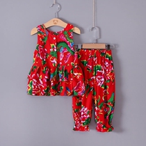 Northeast Grand Flower Baby Suit Childrens Summer Baby Big Flower Bouquet Cotton Silk Home For Hanging Band Skirt Toddler Girl Child