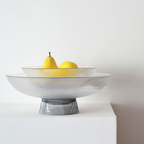 Light luxury glass fruit plate ornaments Nordic living room coffee table snack plate modern minimalist home restaurant candy plate