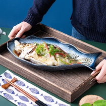 Fish Pan Ceramic Steamed Fish Pan Creative Fish Dishes Home Chopped Peppers Heads Special 2021 New Big Fish Dishes