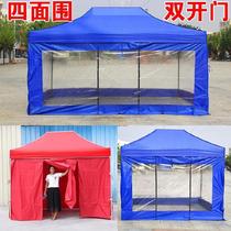 Square direct sales Four corners big umbrella stall Commercial thickened reinforced stall activity winter zipper door advertising