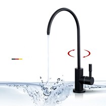 Kitchen 304 stainless steel water purifier faucet black direct drinking quartz stone sink paint