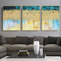 Hand-painted Abstract Oil Painting Golden Hair Treasure Tree Living Room Triplex Decoration Painting Light Extravagant Nordic American Genguan Aisle Hanging Painting