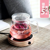 Vankine glass bubble tea cup Heat-resistant thickened office womens suit filter with lid Household water cup