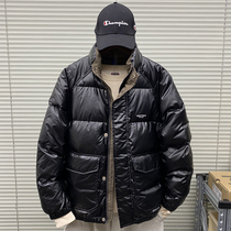 Winter mens down jacket short jacket loose collar white duck down trend handsome thick warm youth coat