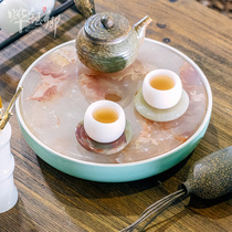 Jade tea tray Household Kung Fu tea small tea set tray fashion simple tea sea storage type Japanese dry tea table