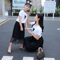  High-end parent-child summer clothes 2021 new trendy net red mother-daughter dress summer Korean short-sleeved Western style suit