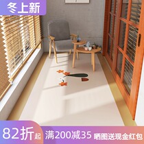 Balcony floor mat full pvc waterproof sunscreen no wash can scrub large area mat Japanese tatami carpet thick