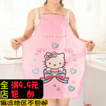 Korean cartoon kitchen apron waterproof and anti-fouling half-body womens apron cute oil-proof sleeveless apron