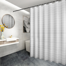Bathroom curtain waterproof curtain toilet shower shower curtain set no hole mold thickening hanging waterproof cloth