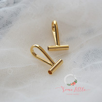 Handmade DIY Accessories Ornament Material Gold Necklace Convertible Brooch Pendant 14k Plated Real Gold