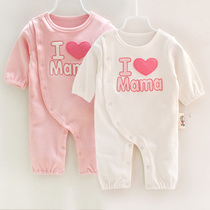 Spring and autumn and summer new birth clothes Baby pure cotton romper full moon clothes 100 days dress clothes Summer baby one-piece clothes