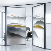 Chinese-style glue-free electrostatic glass film bathroom window sticker anti-peep light opaque sliding door balcony shading sticker