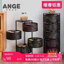 Rotating vegetable storage rack kitchen shelving ground fruit and vegetable basket multilayer sundries rack corner shelf